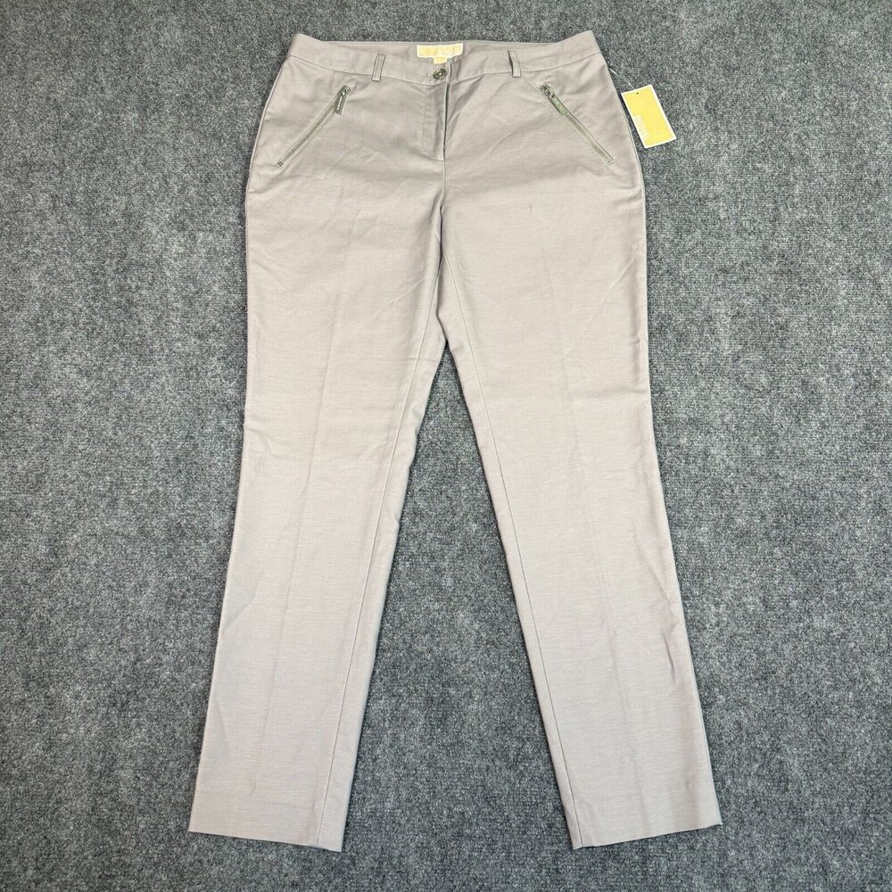 Michael Kors NWT Womens Basics Tapered Pants Concrete Gray Size 8 QF63B752UE